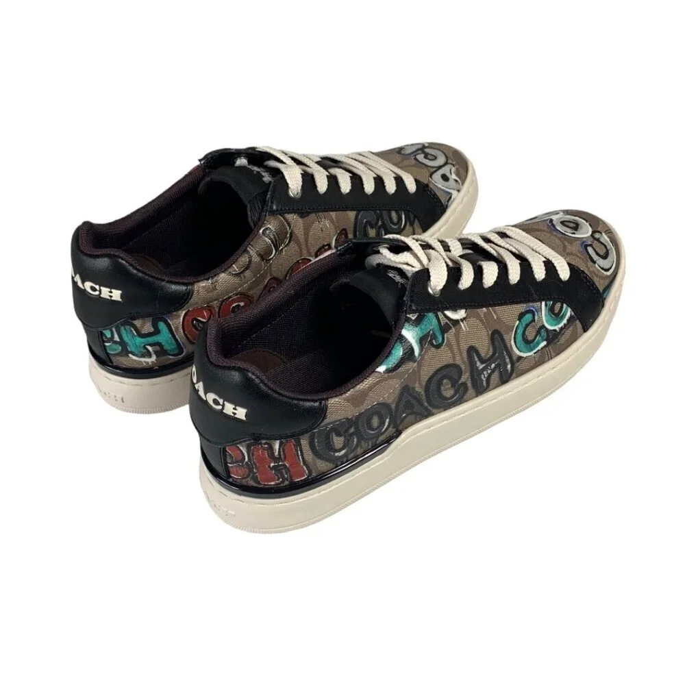 NWT Coach X Clip Mint + Serf Sneakers Sz.9 Low Top Signature Khaki Multi Canvas - Picture 13 of 16